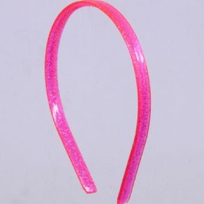 Tiara Glitter com Dente 10Mm Pink Neon C/12Und