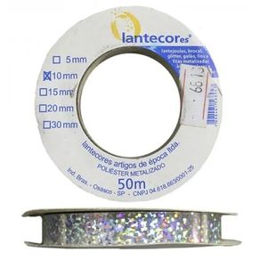 Fita Met Holog 10Mm 50M 10 Prata