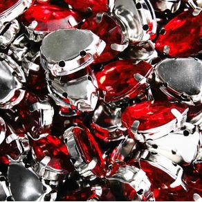 Chaton Engrampado Gota 10X14mm Verm 201 C/10Und Chaton Engrampado Gota 10X14mm Verm 201 C/10Und