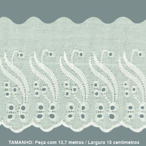 Bordado Ingles  Bp088 10Cm 002 Creme 13,70Mt Bordado Ingles  Bp088 10Cm 002 Creme 13,70Mt