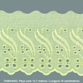 Bordado Ingles  Bp088 10Cm 004 Amarelo Bebe 13,70Mt Bordado Ingles  Bp088 10Cm 004 Amarelo Bebe 13,70Mt