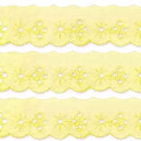 Bordado Ingles Bp075 2,5Cm 004 Amarelo 13,70Mt