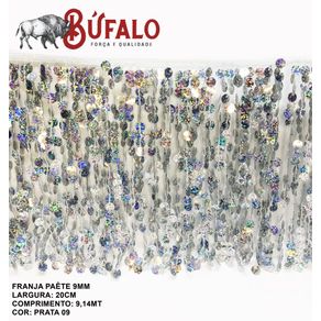 Franja de Paete 20Cm N 9 Lisa Prata 09 Franja de Paete 20Cm N 9 Lisa Prata 09