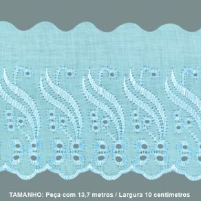 Bordado Ingles  Bp088 10Cm 010 Azul Bebe 13,70Mt Bordado Ingles  Bp088 10Cm 010 Azul Bebe 13,70Mt