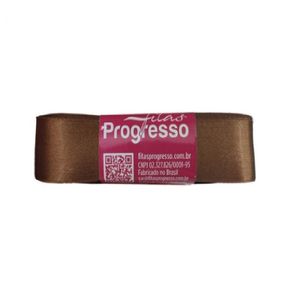 Fita Cetim Progresso N.5 391 Marrom 10Mt