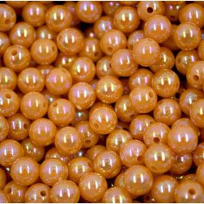Perola Bola Leitosa Irisada 10Mm Laranja 50G Perola Bola Leitosa Irisada 10Mm Laranja 50G