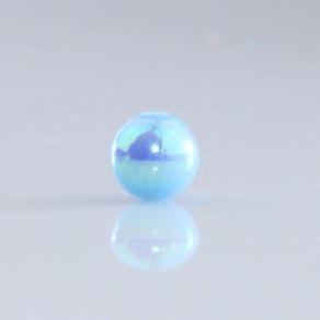 Perola Bola Leitosa Irisada 10Mm Azul 10 50G