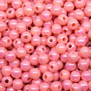 Perola Bola Leitosa Irisada 10Mm Salmao 50G Perola Bola Leitosa Irisada 10Mm Salmao 50G