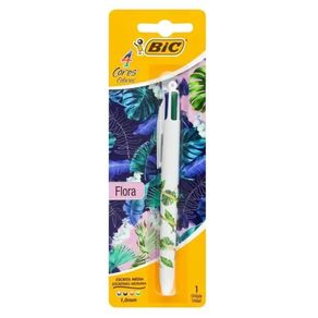 Caneta Esf Dec Flora C/4Cores Und Bl (517615)