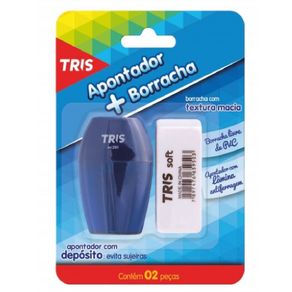 Apontador+Borracha Tris Office Bl 2Pcs Apontador+Borracha Tris Office Bl 2Pcs