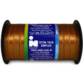 Fita Cetim Najar N.1 Poliester 46 Marrom 100Mt