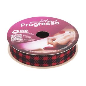 Fita Ecf N 03Tr 041 Xadrez Verm/Pto 10Mt Sj