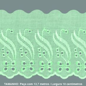 Bordado Ingles  Bp088 10Cm 005 Verde Bebe 13,70Mt Bordado Ingles  Bp088 10Cm 005 Verde Bebe 13,70Mt