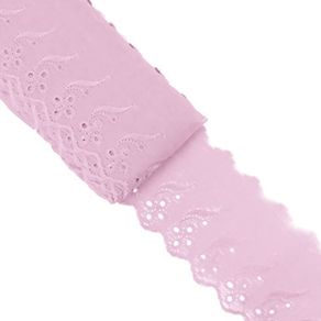 Bordado Ingles  Bp077 7,5Cm 007 Rosa 13,70Mt