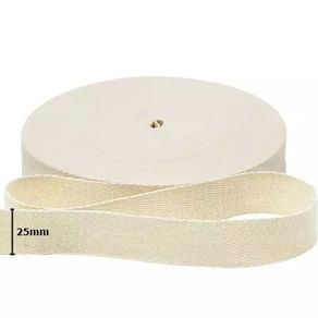 Fita de Algodao C/Goma 25Mm 25Mt Und