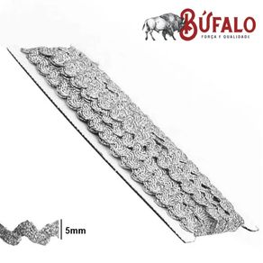 Sianinha 5Mm Prata 100%Fibra de Poli Mm 50Mt