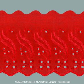 Bordado Ingles  Bp088 10Cm 014 Vermelho 13,70Mt Bordado Ingles  Bp088 10Cm 014 Vermelho 13,70Mt