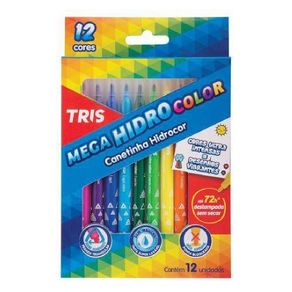 Hidrocor Pf Tris (Bl) Mega Hidro Color 12 Cores