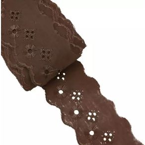 Bordado Ingles Bp065 5,0Cm 031 Marrom 13,70Mt Bordado Ingles Bp065 5,0Cm 031 Marrom 13,70Mt