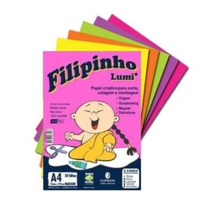 Filipinho Color Lumi 85G/M2 210X297mm A4 C/50Fls