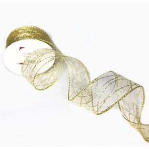 Art P/ Fes Fita Arm Enf de Natal 3,8Cmx914cm 10J 8B Ouro