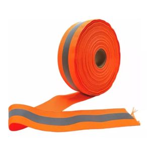 Fita Refletiva 5Cm Laranja/Cinza 50Mt Und
