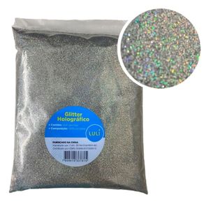 Glitter Holografico Lulli Lb100 Prata 500G