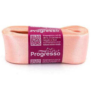 Fita Cetim Progresso N.9 392 Salmao 10Mt