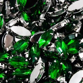 Chaton Engramp Navete 7X15mm Verde C/10Und Chaton Engramp Navete 7X15mm Verde C/10Und