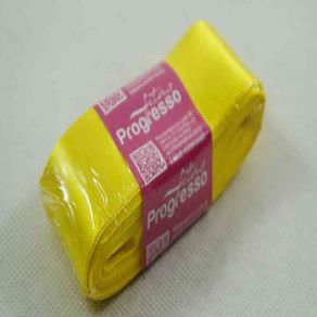 Fita Cetim Progresso N.9 763 Amarelo Gema 10Mt