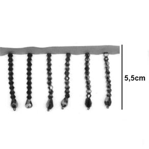 Franja de Pedras Ro.152095 5.5Cm Preto Mt Franja de Pedras Ro.152095 5.5Cm Preto Mt