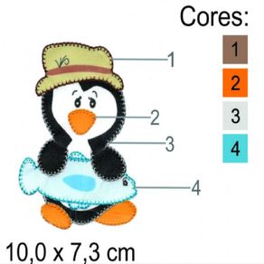 Aplic. Bord. M Pinguim C/Peixe 4095 Aplic. Bord. M Pinguim C/Peixe 4095