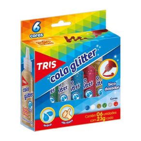 Cola Glitter Tris 6X23g 6 Cores Cola Glitter Tris 6X23g 6 Cores