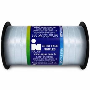 Fita Cetim Najar N.00 Poliester 01 Bco 100Mt Fita Cetim Najar N.00 Poliester 01 Bco 100Mt