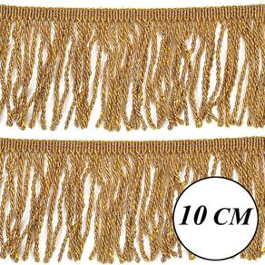 Franja Trancada 10Cm Ouro 5Mt Nybc Franja Trancada 10Cm Ouro 5Mt Nybc