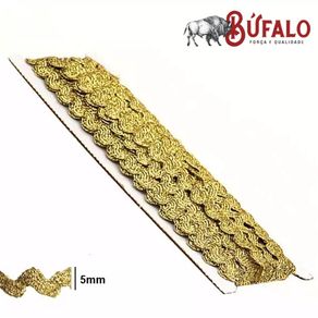 Sianinha 5Mm Ouro 100%Fibra de Poli Mm 50Mt