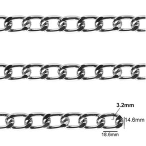 Corrente Nybc 18,6X14,6Mm (3.2) Prata Mt Corrente Nybc 18,6X14,6Mm (3.2) Prata Mt