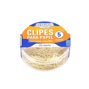 Clipes P/Papel 5 Dourado Pote C/200Und