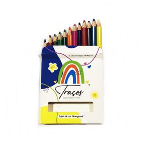 Lapis de Cor Peq 3,5 Hexagonal Tracos C/12 Cores