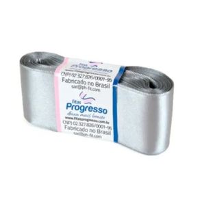 Fita Cetim Progresso N.9 1222 Cinza 10Mt