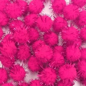 Pompom C/Lurex Ro.171081 1.5Cm Pink C/100Und