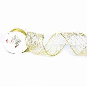 Art P/Fes Fita Arm Enf Natal 8A Ouro 6,3Cmx914cm 10Jds