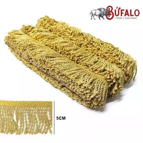 Franja 5Cm Mm100%Fibra de Poli 5Mt Ouro
