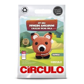 Kit Amigurimi-Bicho Bola-Cor Raposa