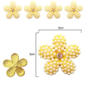 Aplique Metal 150272 C/Perola Flor C/1Und