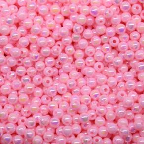 Perola Bola Leitosa Irisada 6Mm Rosa Bb 50G