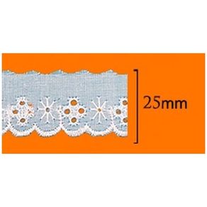 Bordado Ingles Ctl 2.5Cm 16 101 Branco 13,70M Bordado Ingles Ctl 2.5Cm 16 101 Branco 13,70M