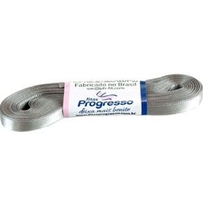 Fita Cetim Progresso N.1 1222 Cinza 10Mt