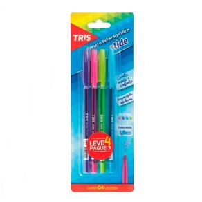 Caneta Esf Tris Slide 1,0Mm Bl 4Und Faschion Bl