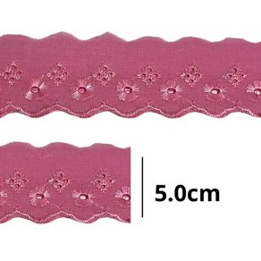Bordado Ingles Ctb 5Cm 134 Rosa 140 13,70Mt Bordado Ingles Ctb 5Cm 134 Rosa 140 13,70Mt